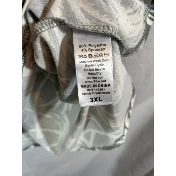 LuLaRoe 3XL Gray Palm Tree Print Shirt - Picture 3 of 6